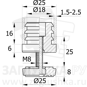 D25М8П.D25x25